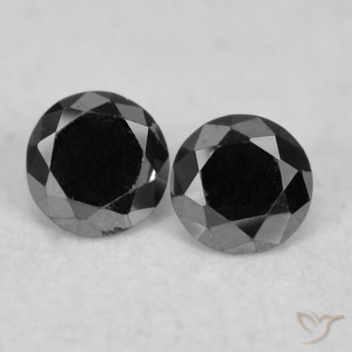 0.08ctw Naturale Nero Diamante, Rotondo, Opaco