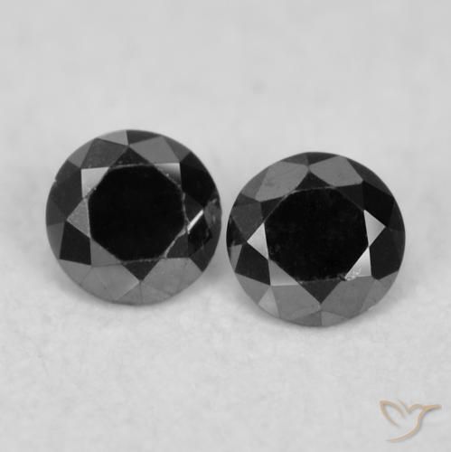 0.07ctw Naturale Nero Diamante, Rotondo, Opaco