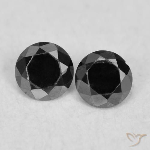 0.08ctw Naturale Nero Diamante, Rotondo, Opaco