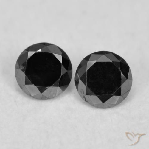 0.08ctw Naturale Nero Diamante, Rotondo, Opaco
