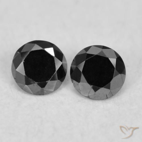 0.08ctw Naturale Nero Diamante, Rotondo, Opaco