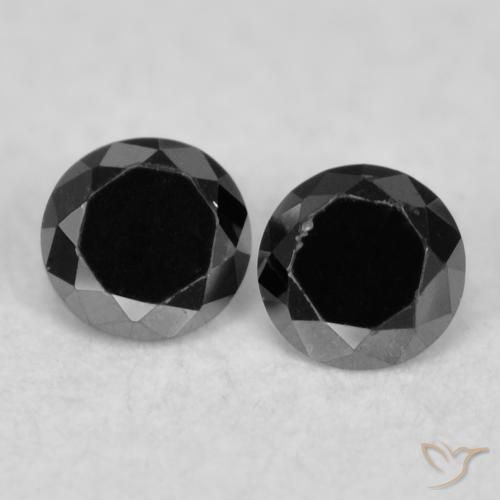 0.09ctw Naturale Nero Diamante, Rotondo, Opaco