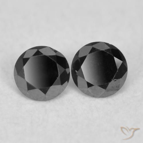 0.07ctw Naturale Nero Diamante, Rotondo, Opaco