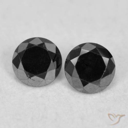 0.08ctw Naturale Nero Diamante, Rotondo, Opaco