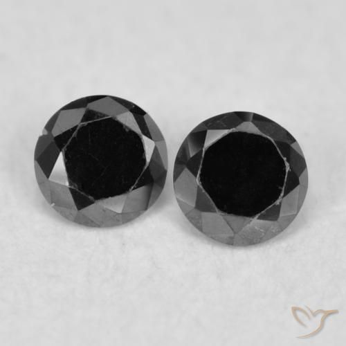 0.07ctw Naturale Nero Diamante, Rotondo, Opaco