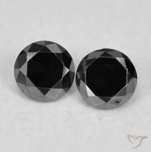 0.08ctw Naturale Nero Diamante, Rotondo, Opaco
