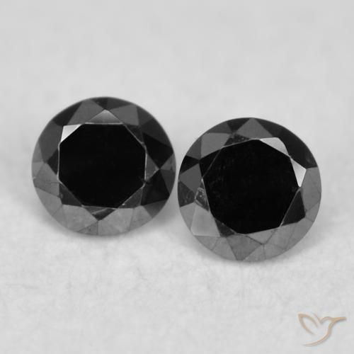 0.09ctw Naturale Nero Diamante, Rotondo, Opaco