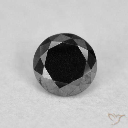 0.02ct Naturale Nero Diamante, Rotondo, Opaco
