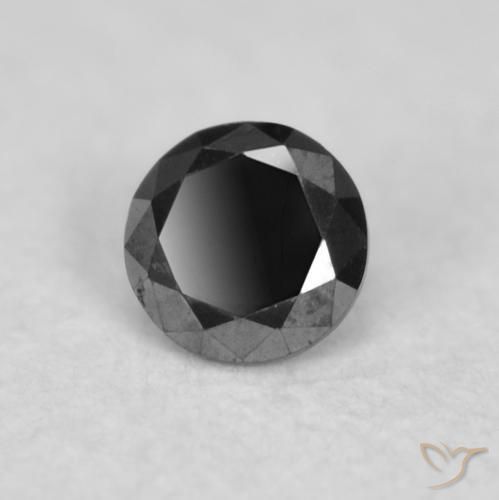 Diamante Nero naturale da 0.02 ct, Rotondo, Opaco