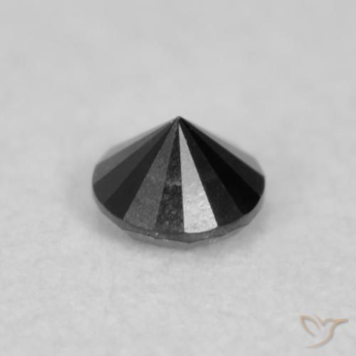 Diamante Nero naturale da 0.02 ct, Rotondo, Opaco