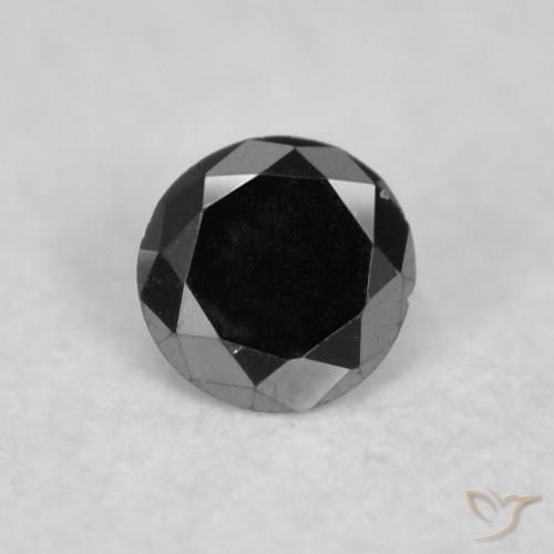 0.02ct Naturale Nero Diamante, Rotondo, Opaco