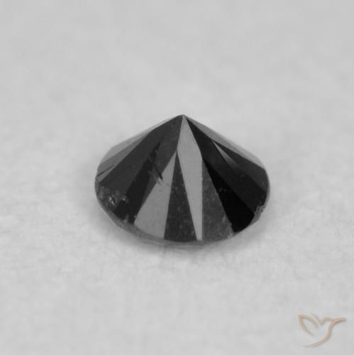 Diamante Nero naturale da 0.02 ct, Rotondo, Opaco