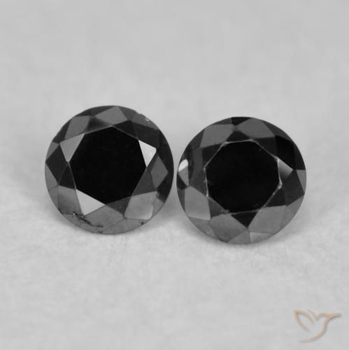 0.08ctw Naturale Nero Diamante, Rotondo, Opaco