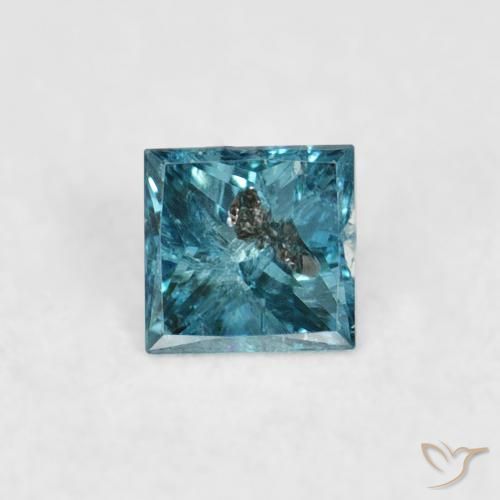 Diamante Blu naturale da 0.07 ct, Quadrato, VS-SI
