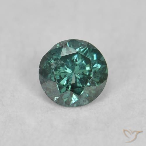 0.07ct Naturale Verde Diamante, Rotondo, SI