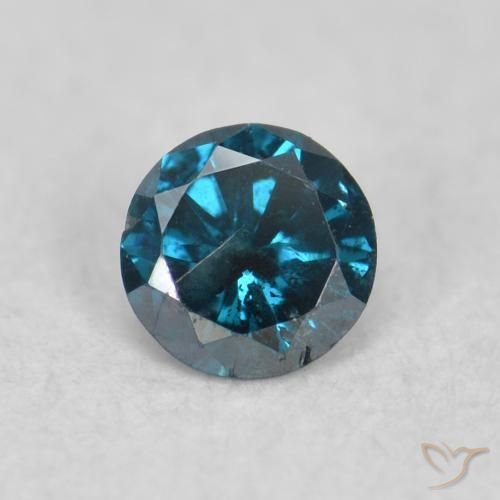 0.07ct Naturale Blu Diamante, Rotondo, SI