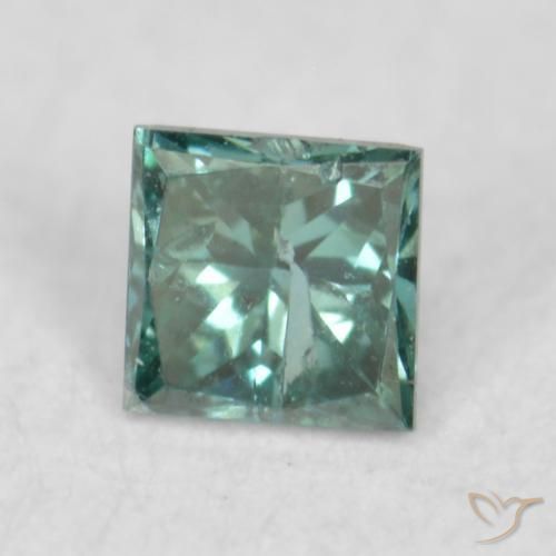 Diamante Verde naturale da 0.08 ct, Quadrato, VS