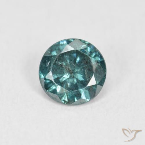 Diamante Blu naturale da 0.38 ct, Rotondo, SI