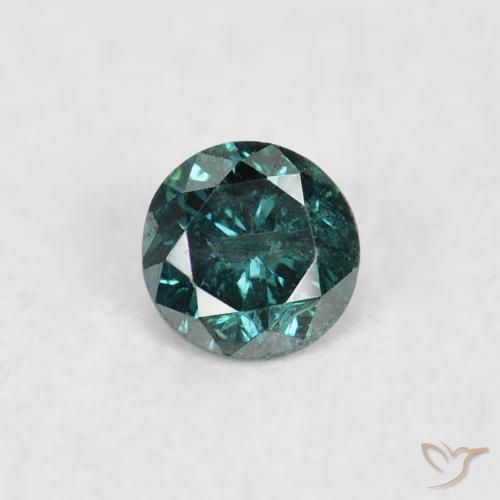 0.07ct Naturale Verde Diamante, Rotondo, SI