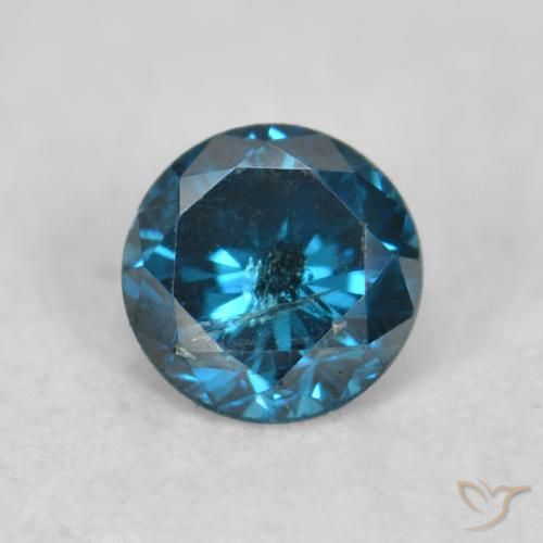 Diamante Blu naturale da 0.09 ct, Rotondo, VS