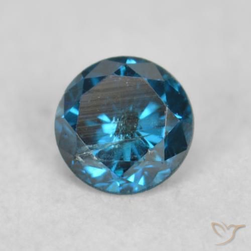 Diamante Blu naturale da 0.09 ct, Rotondo, VS