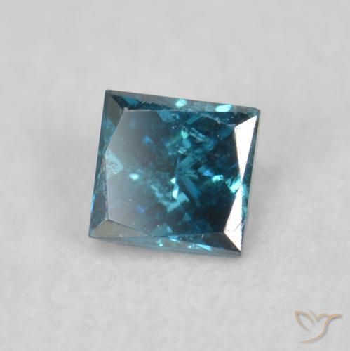 Diamante Blu naturale da 0.08 ct, Quadrato, VS-SI