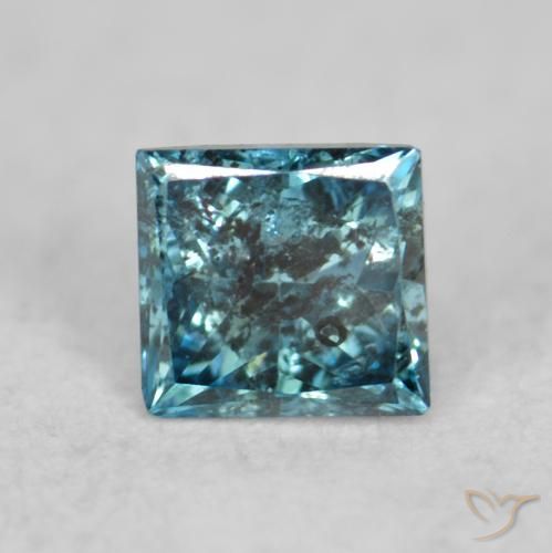 0.09ct Naturale Blu Diamante, Quadrato, SI