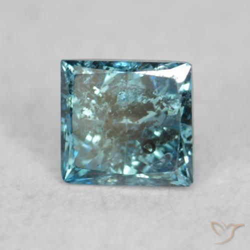 Diamante Blu naturale da 0.09 ct, Quadrato, SI