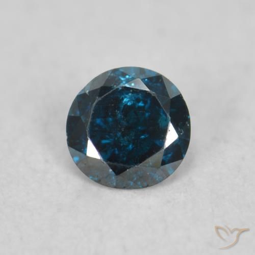 0.06ct Naturale Blu Diamante, Rotondo, VS-SI