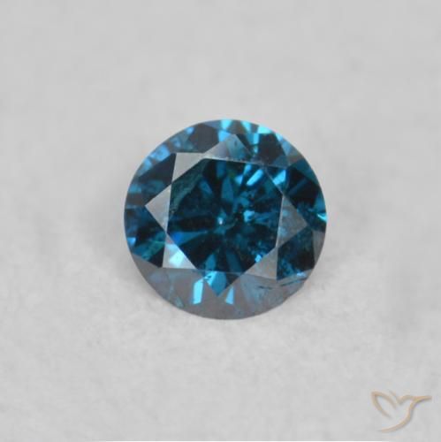 0.05ct Naturale Blu Diamante, Rotondo, SI