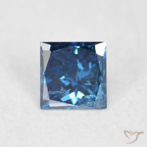 Diamante Blu naturale da 0.08 ct, Quadrato, VS-SI