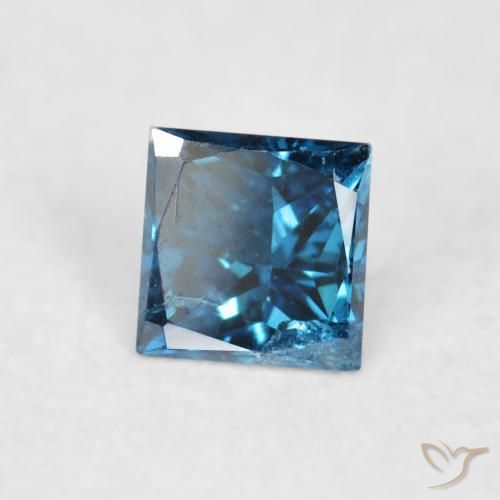 Diamante Blu naturale da 0.08 ct, Quadrato, VS-SI