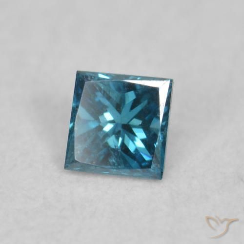 Diamante Blu naturale da 0.05 ct, Quadrato, VVS-VS