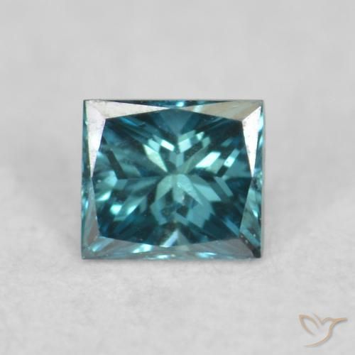 0.07ct Naturale Blu Diamante, Quadrato, VVS-VS