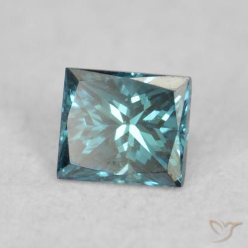 Diamante Blu naturale da 0.07 ct, Quadrato, VVS-VS
