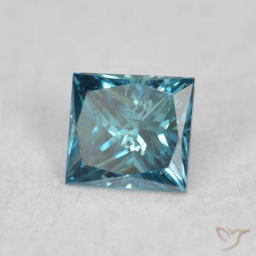 Diamante Blu naturale da 0.05 ct, Quadrato, VVS-VS