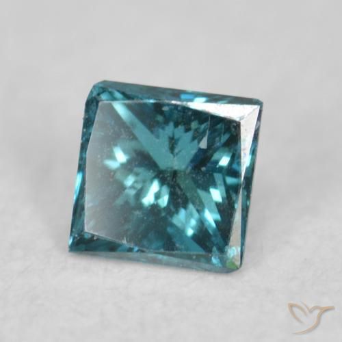Diamante Blu naturale da 0.08 ct, Quadrato, VVS-VS