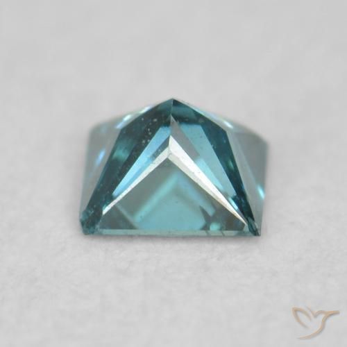 Diamante Blu naturale da 0.08 ct, Quadrato, VVS-VS