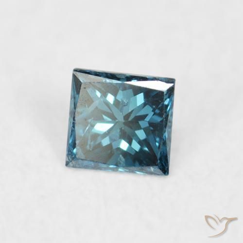 Diamante Blu naturale da 0.06 ct, Quadrato, VVS-VS