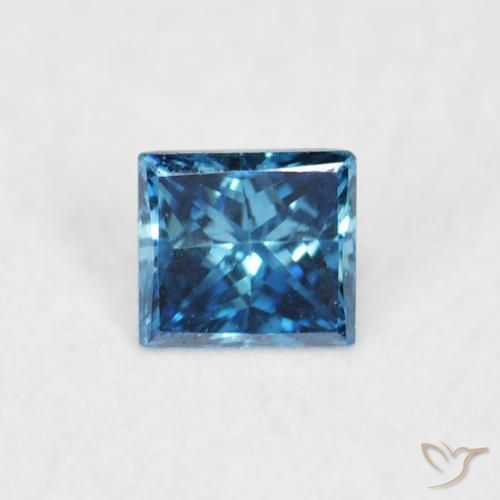Diamante Blu naturale da 0.05 ct, Quadrato, VVS-VS