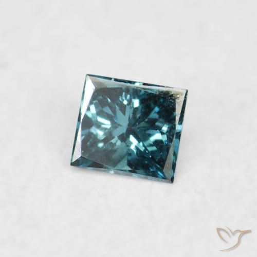 Diamante Blu naturale da 0.03 ct, Quadrato, VVS-VS