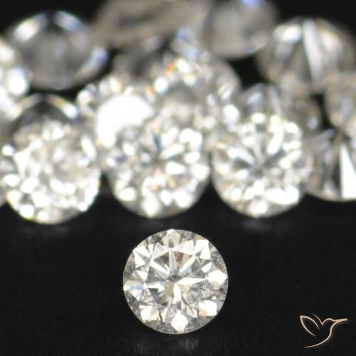 Diamante naturale bianco da 0,03 ct, taglio rotondo, VS-SI