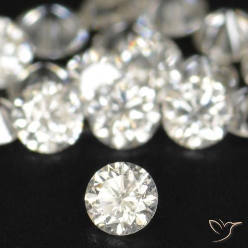 Diamante naturale bianco da 0,03 ct, taglio rotondo, VS-SI