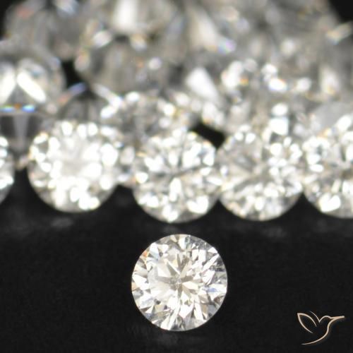 Diamante naturale bianco da 0,03 ct, taglio rotondo, VS-SI