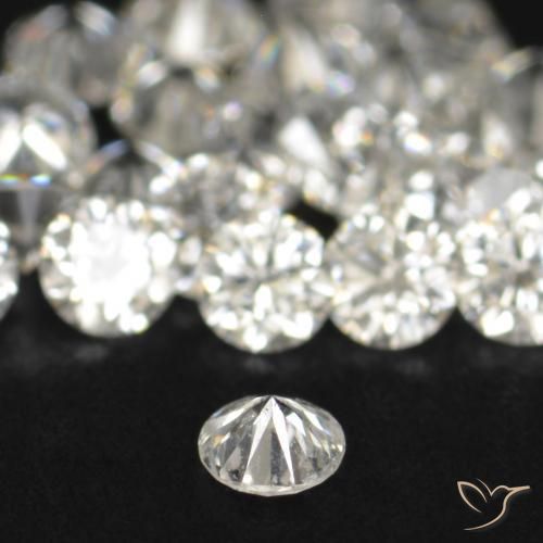 Diamante naturale bianco da 0,03 ct, taglio rotondo, VS-SI