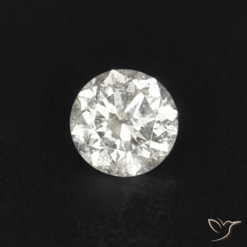 Diamante naturale bianco da 0,02 ct, taglio rotondo, SI