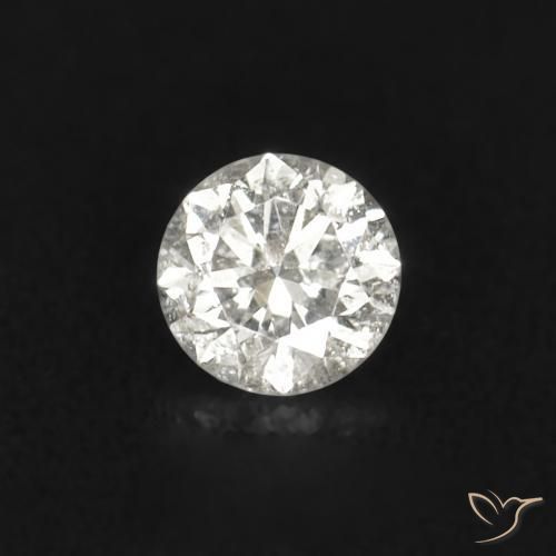 Diamante naturale bianco da 0,02 ct, taglio rotondo, SI