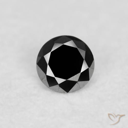 0.03ct Naturale Nero Diamante, Rotondo, Opaco