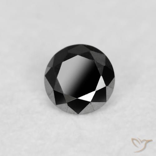 Diamante Nero naturale da 0.03 ct, Rotondo, Opaco