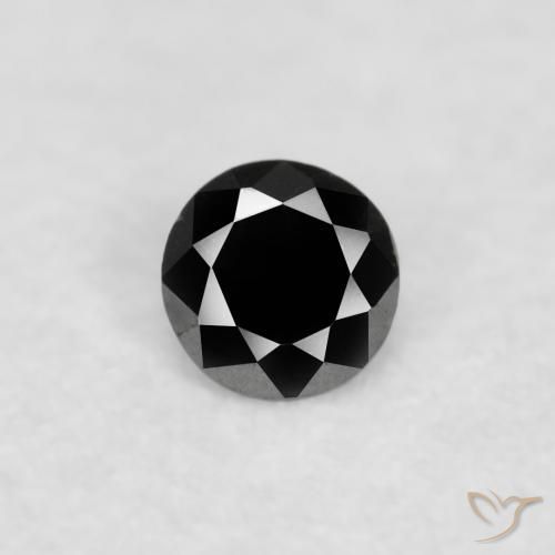 0.02ct Naturale Nero Diamante, Rotondo, Opaco
